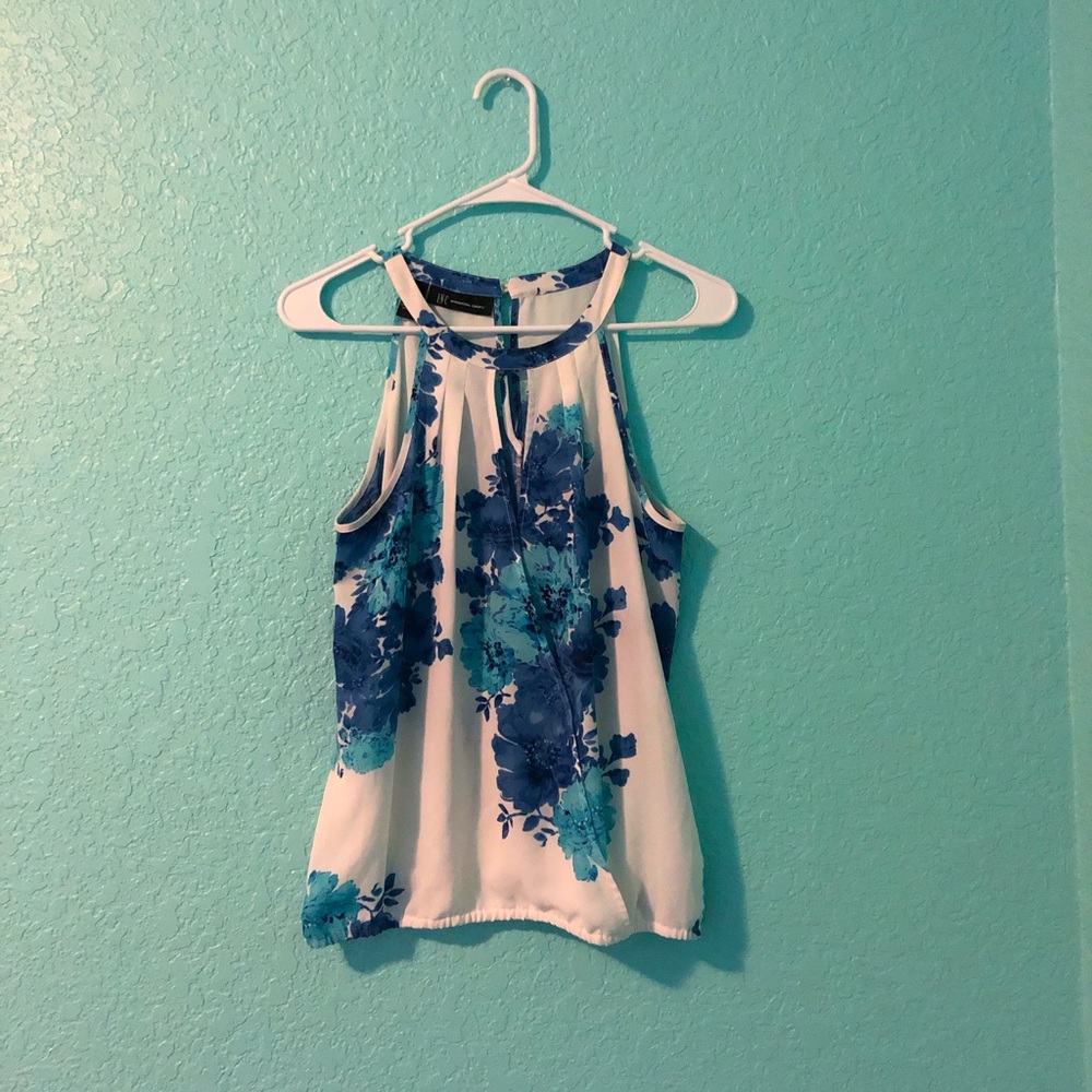 INC international concepts blue floral top size 6